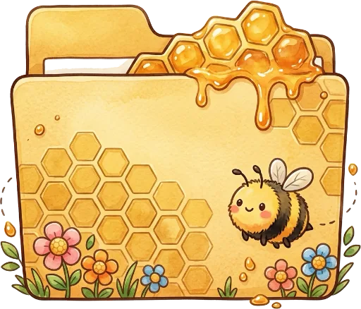 AI folder icon: a honey bee and dripping honeycomb